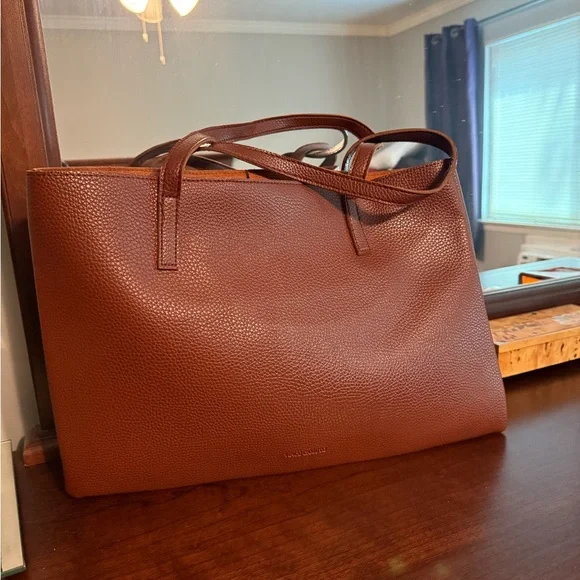 NWOT Vince Camuto Brown Leather Tote - Picture 3 of 5